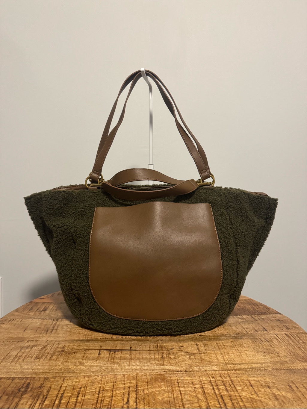 Nwt Anthropologie Faux Shearling Tote Bag